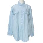 マディソンブルー MADISONBLUE 長袖 ワークシャツ 胸ポケット 水色 フリーサイズ IBO53 X レディース