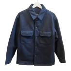 ユニクロ UNIQLO 美品 22AW オーバーシャツ ジャケット ボタン 厚手 Mサイズ 紺 ネイビー メンズ