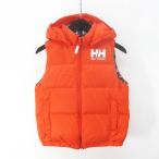 ヘリーハンセン HELLY HANSEN リバーシブル ダウンベスト 130 オレンジ系 ジップアップ フード ポケット キッズ