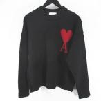 アミ アレクサンドル マテュッシ ami alexandre mattiussi BFUKS006 018 長袖 ニット セーター S 黒系 ブラック ロゴ リブ 毛 ウール メン