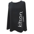 キットソン KITSON 長袖 カットソー M 黒系 ブラック プリント ストレッチ レディース