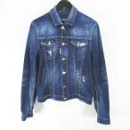 ディースクエアード DSQUARED2 S74AM0596 S30342 ジージャン デニムジャケット 48 紺系 ネイビー インディゴ イタリア製 ストレッチ ダメー