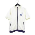  Pearly Gates PEARLY GATES Golf одежда короткий рукав тренировочный жакет 5 белой серии слоновая кость Zip выше принт ребра мужской 