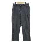 ユニクロ UNIQLO JWANDERSON ロングパンツ スラックス L 灰系 グレー ストライプ ジップフライ ポケット ウエスト紐 綿 コットン メンズ