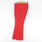 chinoCINOH длинные брюки flare pants Zip fly 36 красный серия красный сделано в Японии карман шерсть шерсть одноцветный женский 