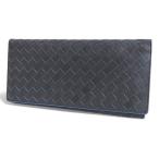 ボッテガヴェネタ BOTTEGA VENETA イントレチャート 二つ折り長財布 札入れ B05884986K イタリア製 黒 青