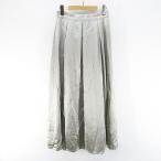 ショッピングforever21 未使用品 フォーエバー21 FOREVER21 ロング丈 フレアスカート スカート M シルバー系 裏地 無地 タグ付 レディース