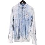  газ GASbotanikaru цветочный принт длинный рукав Denim рубашка L синий серия голубой патрубок patch вышивка кнопка мужской 