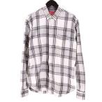 ショッピングsupreme シュプリーム SUPREME 長袖 フランネルシャツ ネルシャツ S 灰系 グレー ボタンダウン 胸ポケット メンズ