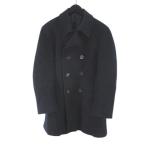 ショッピングLuxury LUXURY Wool & Pure Silk ダブル コート ミディアム丈 紺系 ネイビー ポケット ボタン 裏地 無地 メンズ