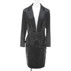  не использовался товар RUPSAPSA выставить жакет колени длина узкая юбка юбка tia-do тонкий 38 чёрный серия черный лента узор разрез ho 