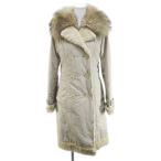 Epoca EPOCApateto пальто длинный длина мех енота мех кролика мех 40 оттенок бежевого подкладка женский 