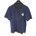 プラダ PRADA 半袖 シーホース ポロシャツ カットソー S 紺系 ネイビー 刺繍 ワッペン ライン メンズ