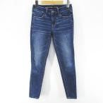 アメリカンイーグル AMERICAN EAGLE デニムパンツ ジーンズ スキニーパンツ ジップフライ 32 紺系 ネイビー インディゴ ストレッチ レディ
