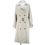 ユニクロ UNIQLO トレンチコート ロング丈 XL ナチュラルベージュ 無地 ダブルボタン 裏地 レディース