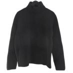 プラダ PRADA MILANO 長袖 ニット セーター 44 黒系 ブラック 無地 ハイネック イタリア製 ウール カシミヤ メンズ