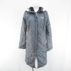  Adidas adidas стеганое пальто длинный длина с хлопком M пепел серия серый Logo знак вышивка Zip выше подкладка женский 