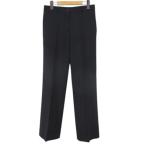 ショッピングMIUMIU ミュウミュウ miumiu RN96339 CA34767 ロング丈 パンツ スラックス 40 紺系 ネイビー 無地 ジップフライ イタリア製 ヴァージンウール レデ