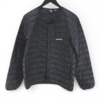 ショッピングモンベル モンベル Montbell #1101503 スペリオダウン ラウンドネック ダウンジャケット ノーカラー S 黒系 ブラック スナップボタン ロゴ 文字 刺繍