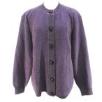Avance длинный рукав вязаный кардиган F фиолетовый серия лиловый кнопка ребра плечо накладка сделано в Японии женский 