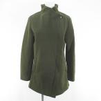 ショッピングハイドロゲン ハイドロゲン HYDROGEN ジャケット ミディアム丈 比翼 40 緑系 グリーン ジップアップ ポケット 無地 レディース