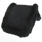 ショッピングアンテプリマ アンテプリマ ANTEPRIMA カシミヤ ウール マフラー ストール ラビットファー 黒系 ブラック 花 モチーフ ラインストーン ファッション小物