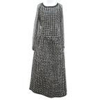 ジバンシィ GIVENCHY ヴィンテージ 水玉 ドット 長袖 ロング丈 フレアワンピース ワンピース 黒系 ブラック シースルー 透け感 裏地 レディ