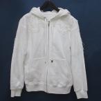  Mila Schon mila schon длинный рукав Parker жакет 40 белой серии белый Zip выше гонки ребра сделано в Японии женский 