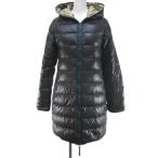 デュベティカ DUVETICA ダウン ジャケット ダウンコート 40 灰系 チャコールグレー ダブルジップ フード 裏地 レディース