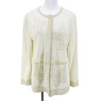 ro плитка LOTAIL бабочка рисунок бабочка длинный рукав кардиган вязаный соотношение крыло белой серии белый сделано в Японии гонки вышивка кнопка-застежка женский 