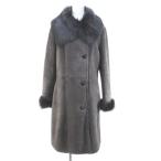 meli on MERION мутоновое пальто длинный длина кожа ягненка 13 пепел серия серый кнопка карман одноцветный женский 