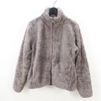 ユニクロ UNIQLO 長袖 ボア フリース ジャケット S グレー系 ジップアップ サイドポケット ハイネック メンズ