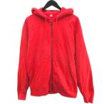 ユニクロ UNIQLO 長袖 スウェット フルジップ パーカー ジャケット M 赤系 レッド 無地 リブ メンズ