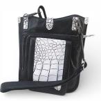  сумка на плечо Cross корпус наклонный .. черный чёрный серия крокодил type вдавлено . кожа мужской женский 