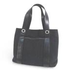 ブルガリ BVLGARI LAEUEG トートバッグ ロゴマニア シルバー金具 ブラック 黒系 キャンバス レザー レディース