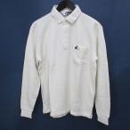  черный &amp; белый BLACK&amp;WHITE Golf одежда рубашка-поло с длинным рукавом cut and sewn M белой серии белый сделано в Японии Logo вышивка нашивка . карман обратная сторона ворсистый 