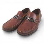 サルヴァトーレフェラガモ Salvatore Ferragamo ローファー ガンチーニ 革靴 ビット 6.5 EE ブラウン 茶系 レザー イタリア製 メンズ