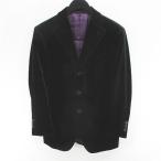 麻布テーラー azabu tailor テーラード ジャケット ベロア ベルベット 44 黒系 ブラック ポケット 裏地 無地 メンズ