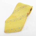 ショッピングシャネル シャネル CHANEL ストライプ柄 シルク 絹 ネクタイ レギュラータイ CCマーク ココマーク 黄 イエロー系 イタリア製 メンズ
