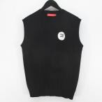la вентилятор dos well rough &amp; swell Golf одежда MOON VEST хлопок вязаный лучший M чёрный серия черный Logo вышивка ребра мужской 