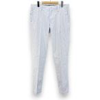  Callaway CALLAWAY Golf одежда полоса рисунок длинный длина брюки L синий серия голубой Zip fly Logo вышивка стрейч мужской 