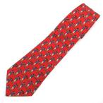  Chanel CHANEL галстук широкий галстук общий рисунок шелк красный красный Италия производства /PJ #OH мужской [bektoru б/у одежда ]