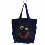 中古 ヴィヴィアンウエストウッド Vivienne Westwood ACCESSORIES トートバッグ ハンドバッグ プリント キャンバス 紺 ネイビー レディース 【ベクトル 古着】