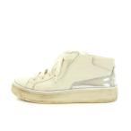 プラダスポーツ PRADA SPORT リネアロッサレディーススニーカー Linea Rossa Womens Sneaker レザー 35 22.0cm 白 シルバー レディース