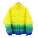 ショッピングシュプリーム シュプリーム SUPREME 18SS Gradient Puffy Jacket ダウンジャケット スタンドカラー バックロゴ グラデーション M 黄色 緑 青