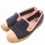 フェンディ FENDI エスパドリーユ スリッポン デニム 34.5 21.5cm インディゴ ピンク /☆G レディース