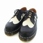 ドクターマーチン DR.MARTENS ブローグ シューズ レースアップ レザー UK7 26cm 黒 ブラック 白 ホワイト 3989 BEX /TK レディース