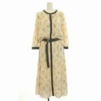 eni.s.senisis24SS выставить верх и низ цветочный принт рубашка блуза юбка flair длинный mi утечка длина ремень 0 XS белый женский 