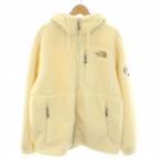 THE NORTH FACE WHITE LABEL PLAY GREEN FLEECE HOODIE ボアジャケット アウター ロゴ刺繍 XL 白 ホワイト NJ4FN64A メンズ レディース