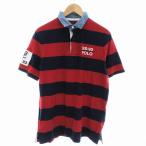 ポロ ラルフローレン POLO RALPH LAUREN クラシックフィット CLASSICFIT ポロシャツ 半袖 ボーダー デニム襟 M 紺 赤 /ZS メンズ